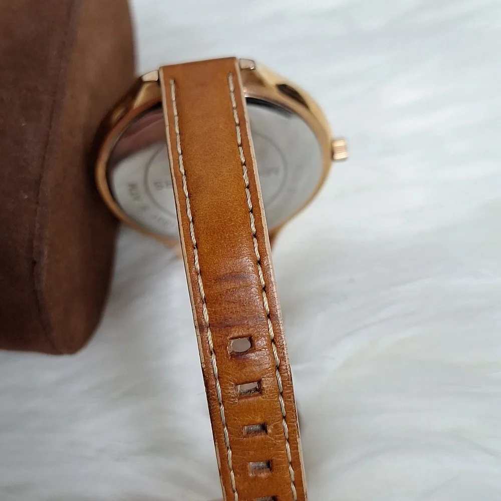MICHAEL KORS Classic Watch Slim Runway Band Tan Camel Leather MK 2284